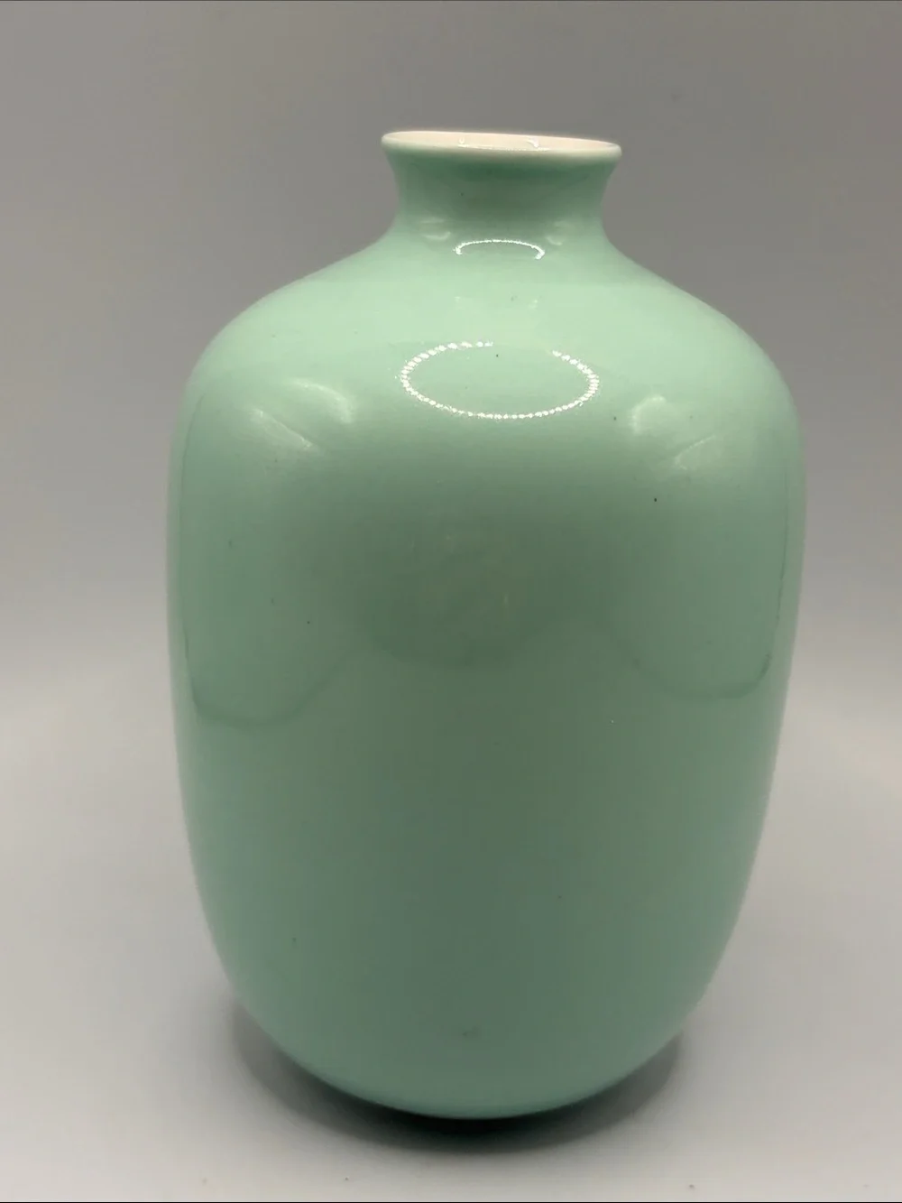 Middle Kingdom Inc. MK Celadon Porcelain Plum Vase Vessel Minimalist Home Decor